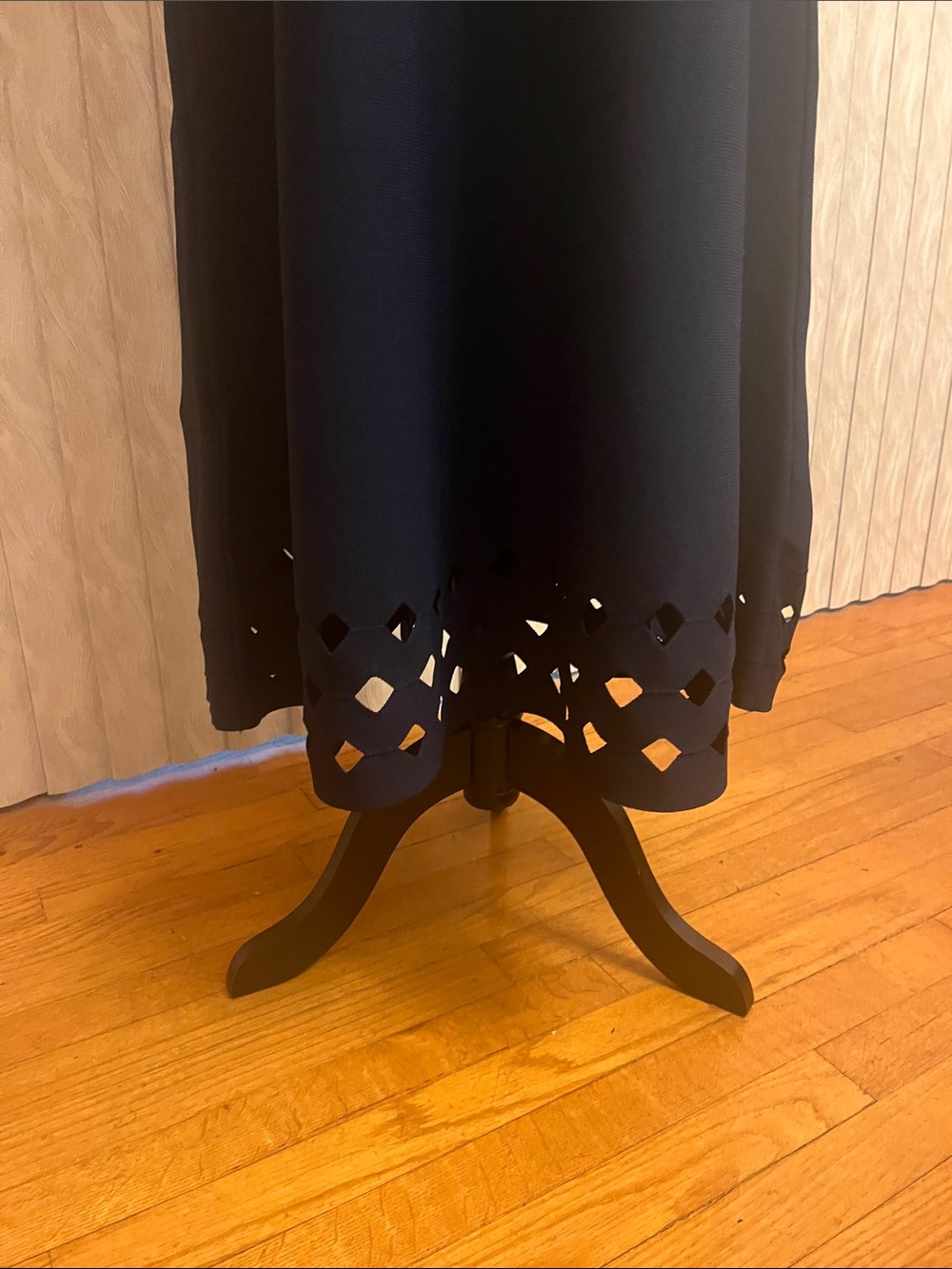 Navy Blue Cutout A-Line Women's Dress - Picture 3 of 9